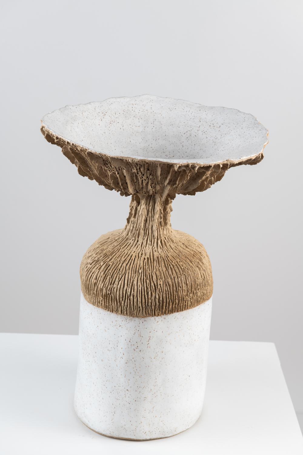 Contemporary Trombetta Vessel in Glazed Stoneware by Trish DeMasi For Sale