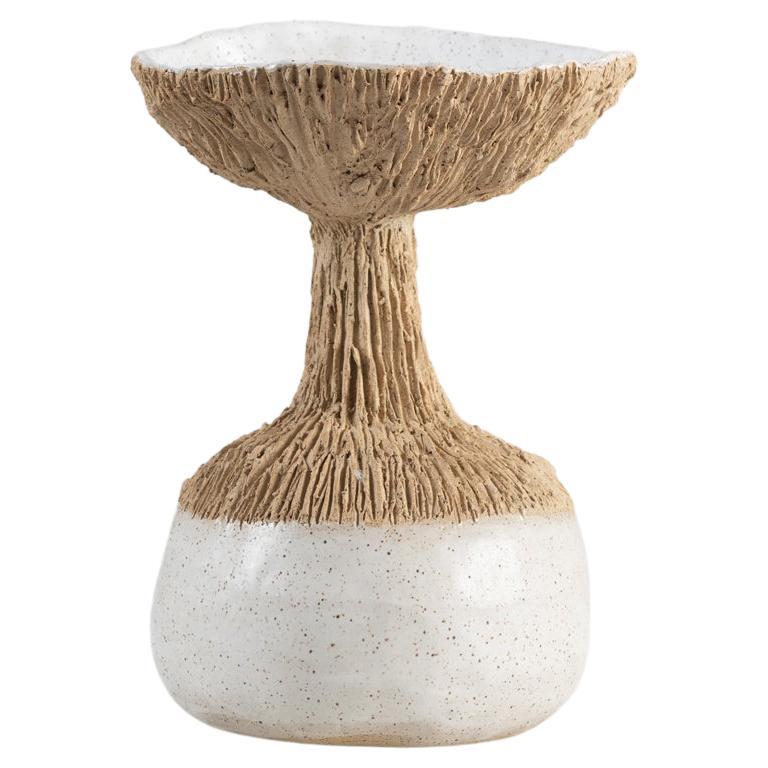Trombetta Vessel in Glazed Stoneware by Trish DeMasi For Sale