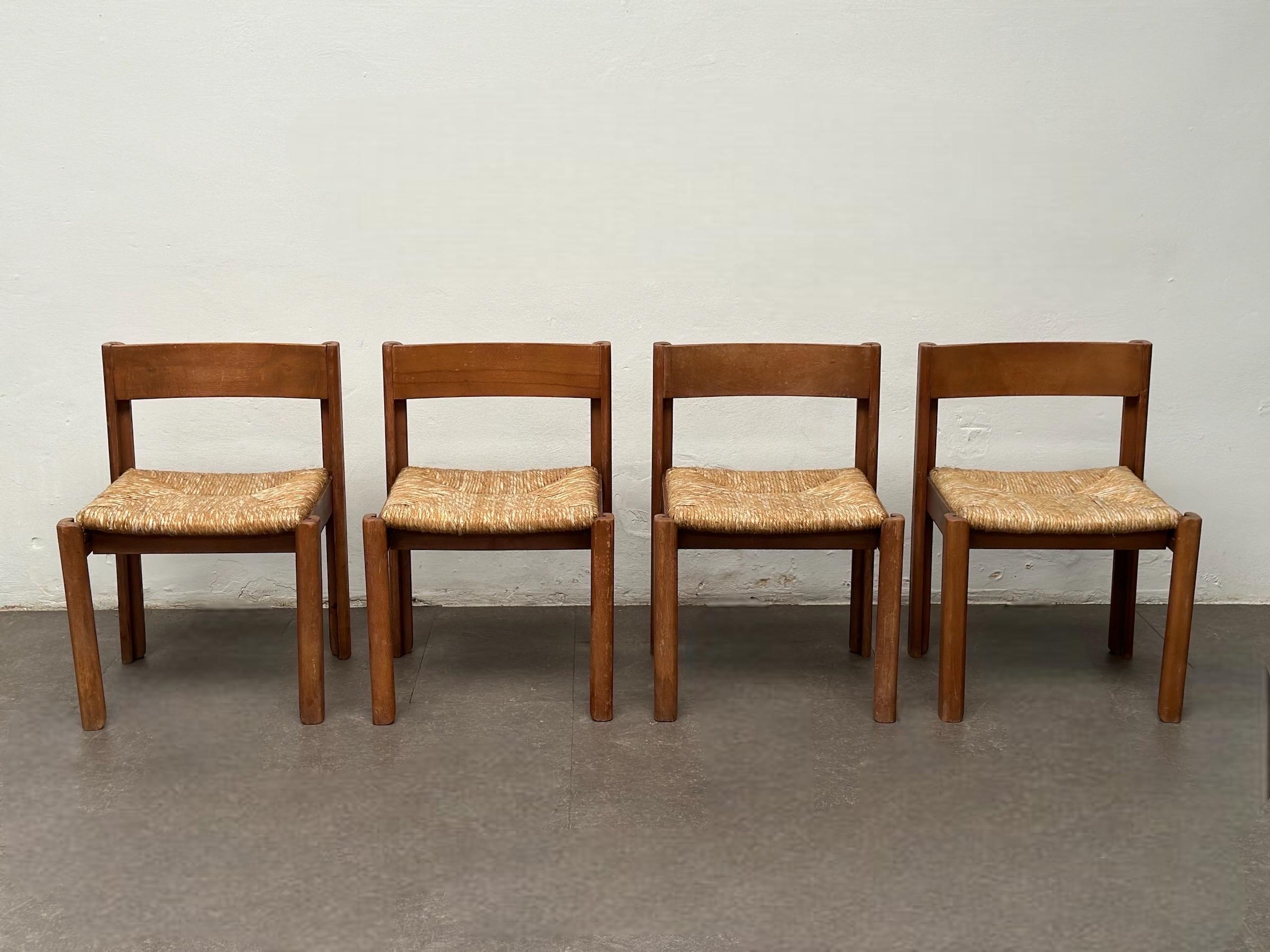 Mid-Century Modern Chaises de salle à manger Tromella de Giovanni Ausenda pour Ny Form, 1970, ensemble de quatre pièces
