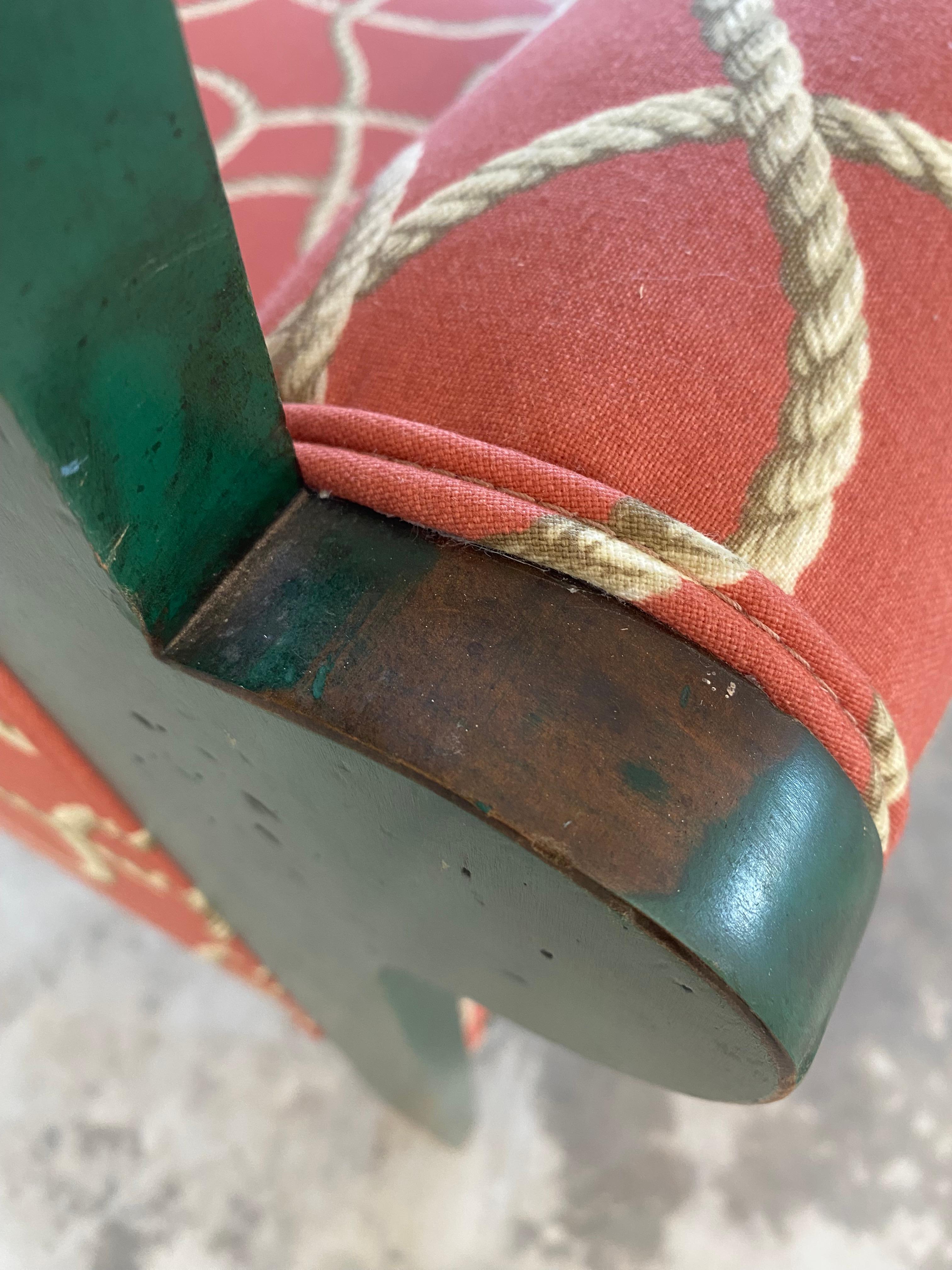 Tromp l'Œil Surrealist-Style Folk Art Settee Bench For Sale 7
