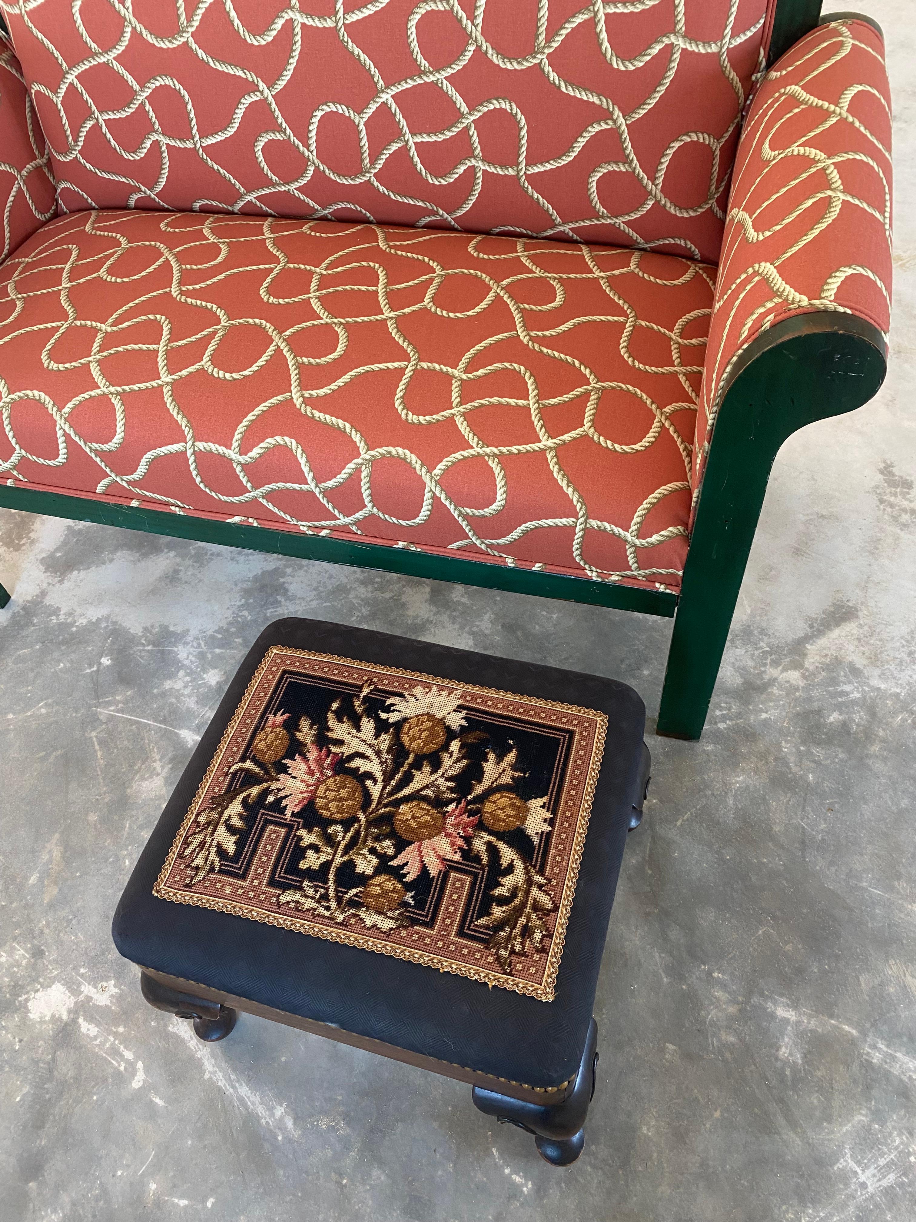 Tromp l'Œil Surrealist-Style Folk Art Settee Bench For Sale 8