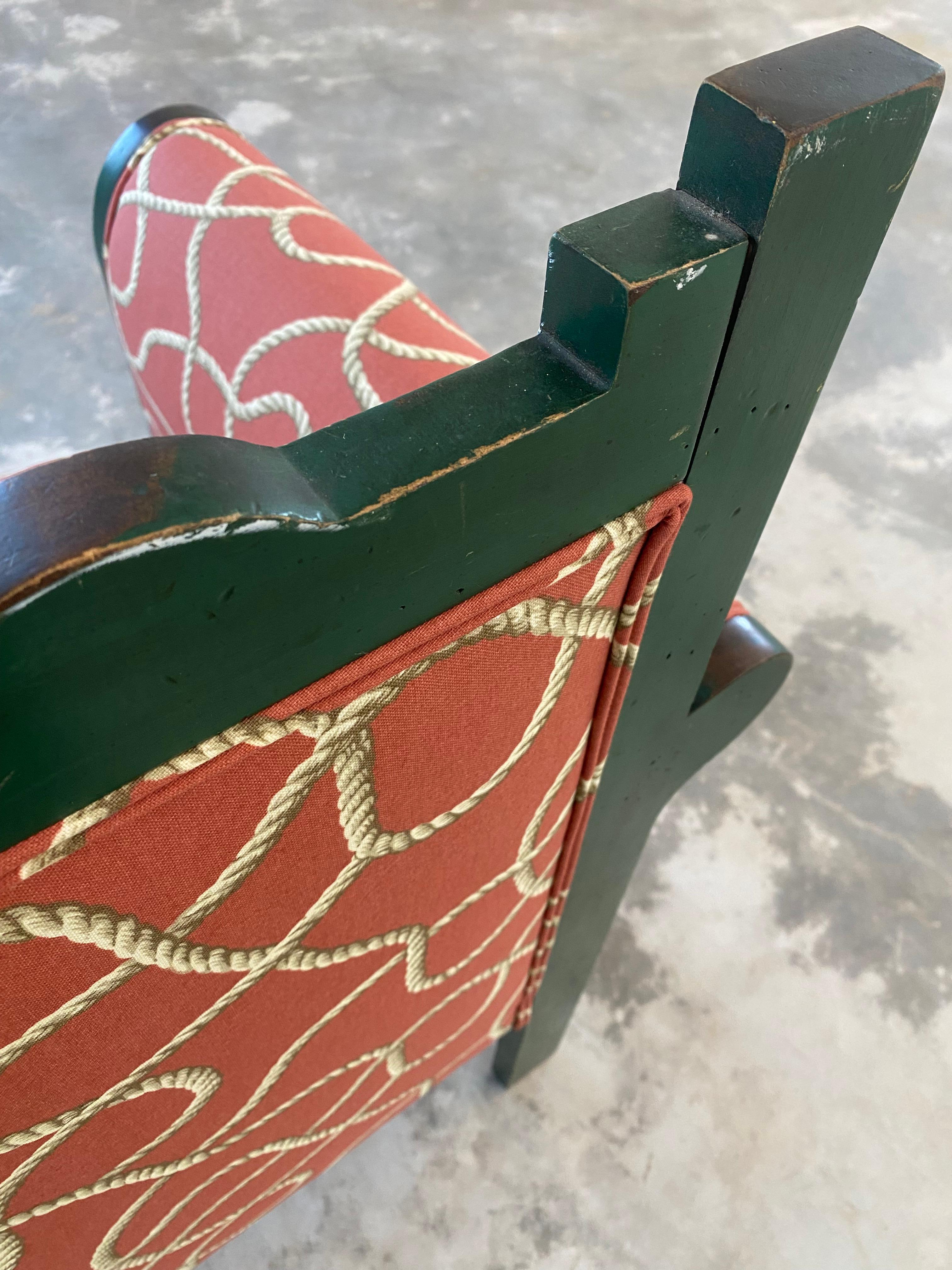 Tromp l'Œil Surrealist-Style Folk Art Settee Bench For Sale 1