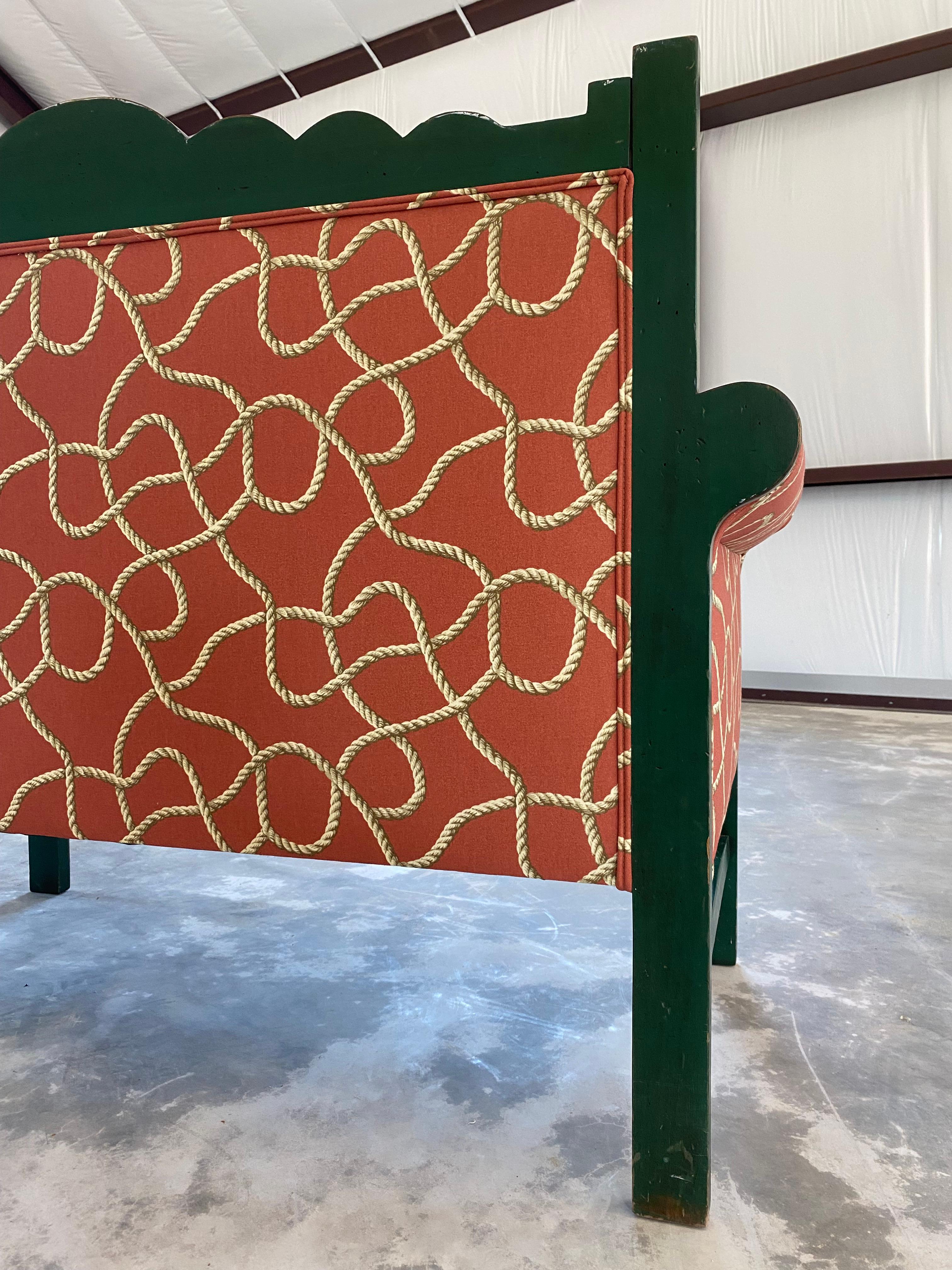 Tromp l'Œil Surrealist-Style Folk Art Settee Bench For Sale 2