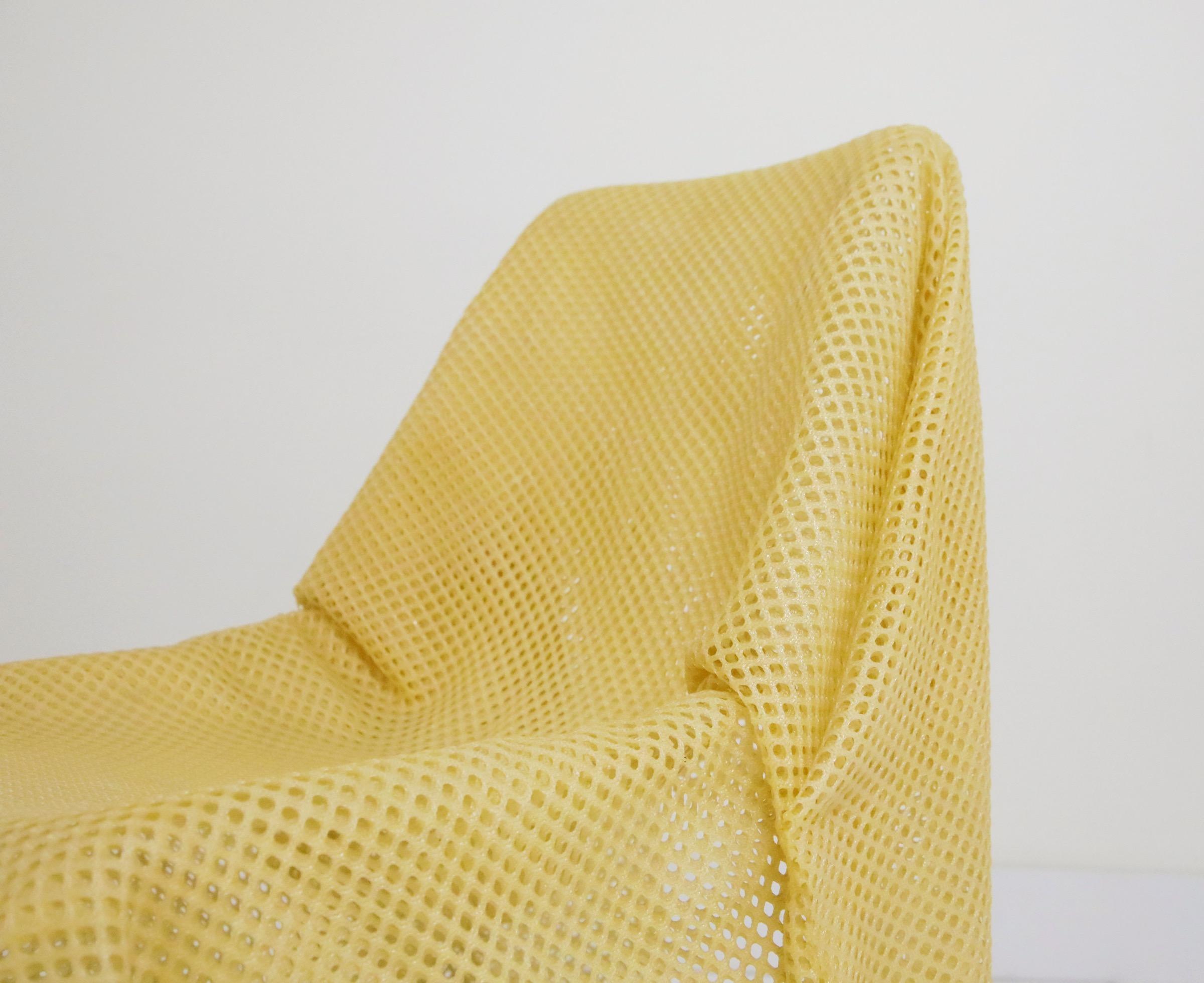 Unknown Tromp L'oeil Yellow Folded Fabric and Resin Ghost Chair