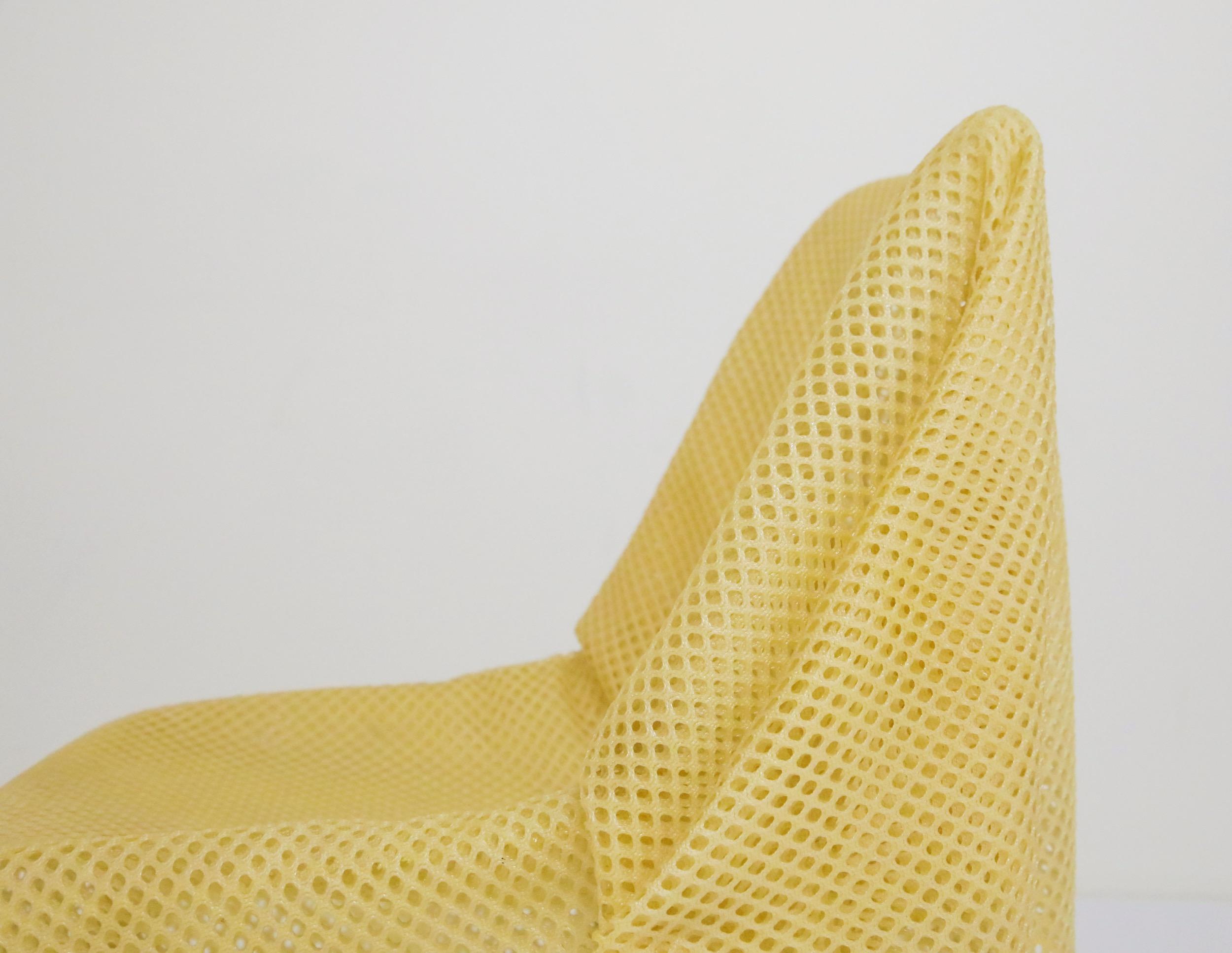 Contemporary Tromp L'oeil Yellow Folded Fabric and Resin Ghost Chair