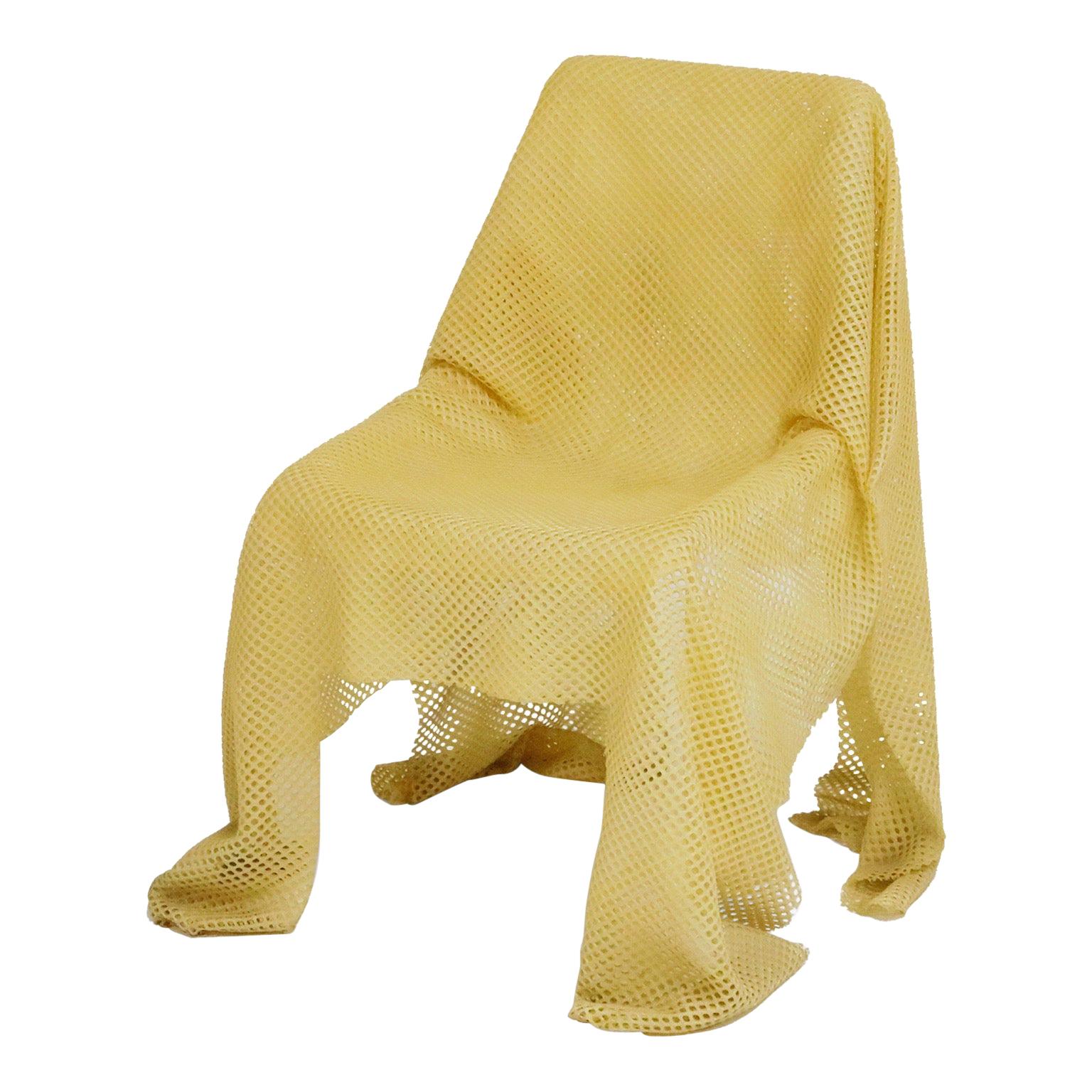 Tromp L'oeil Yellow Folded Fabric and Resin Ghost Chair