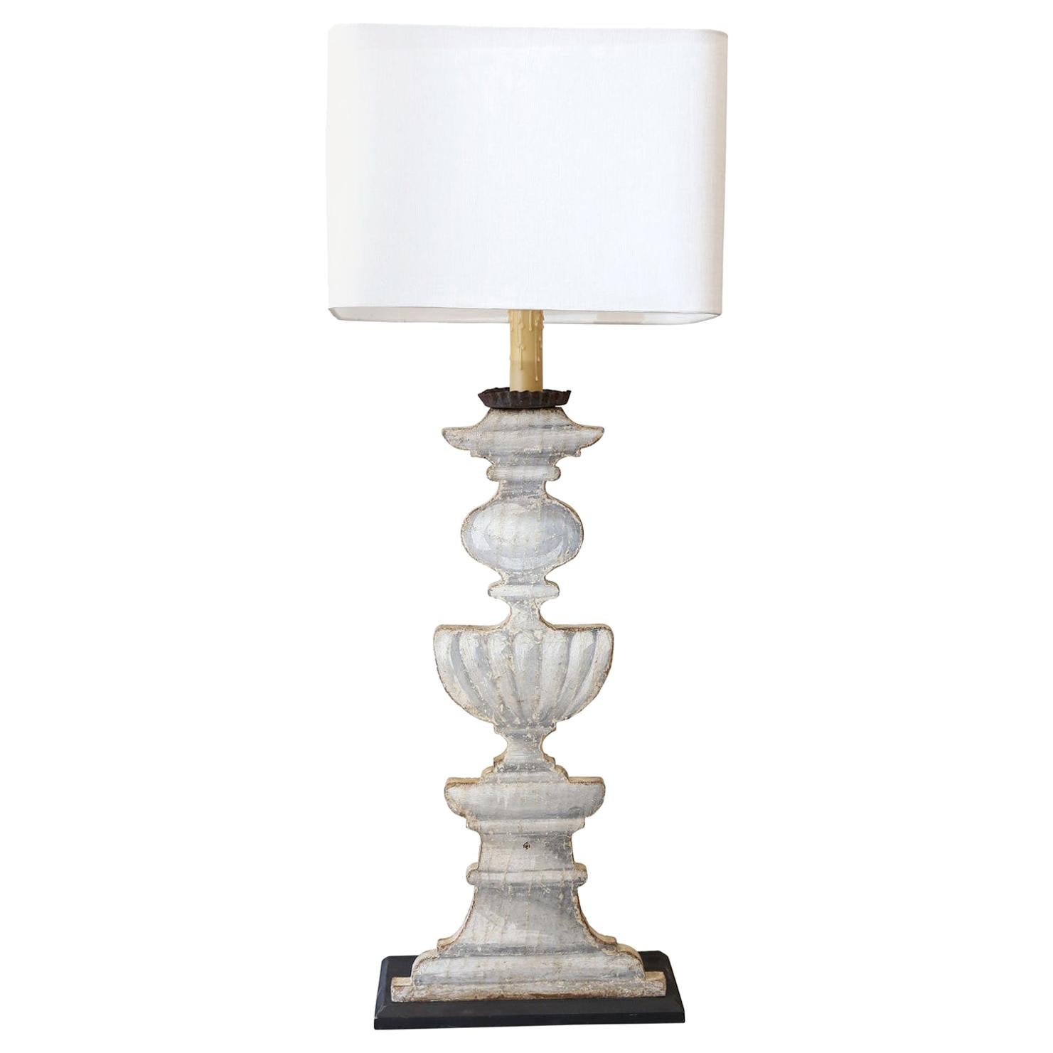Trompe l'Oeil Candle Stand Lamp For Sale