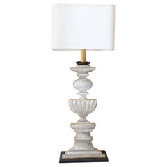 Antique Trompe l'Oeil Candle Stand Lamp