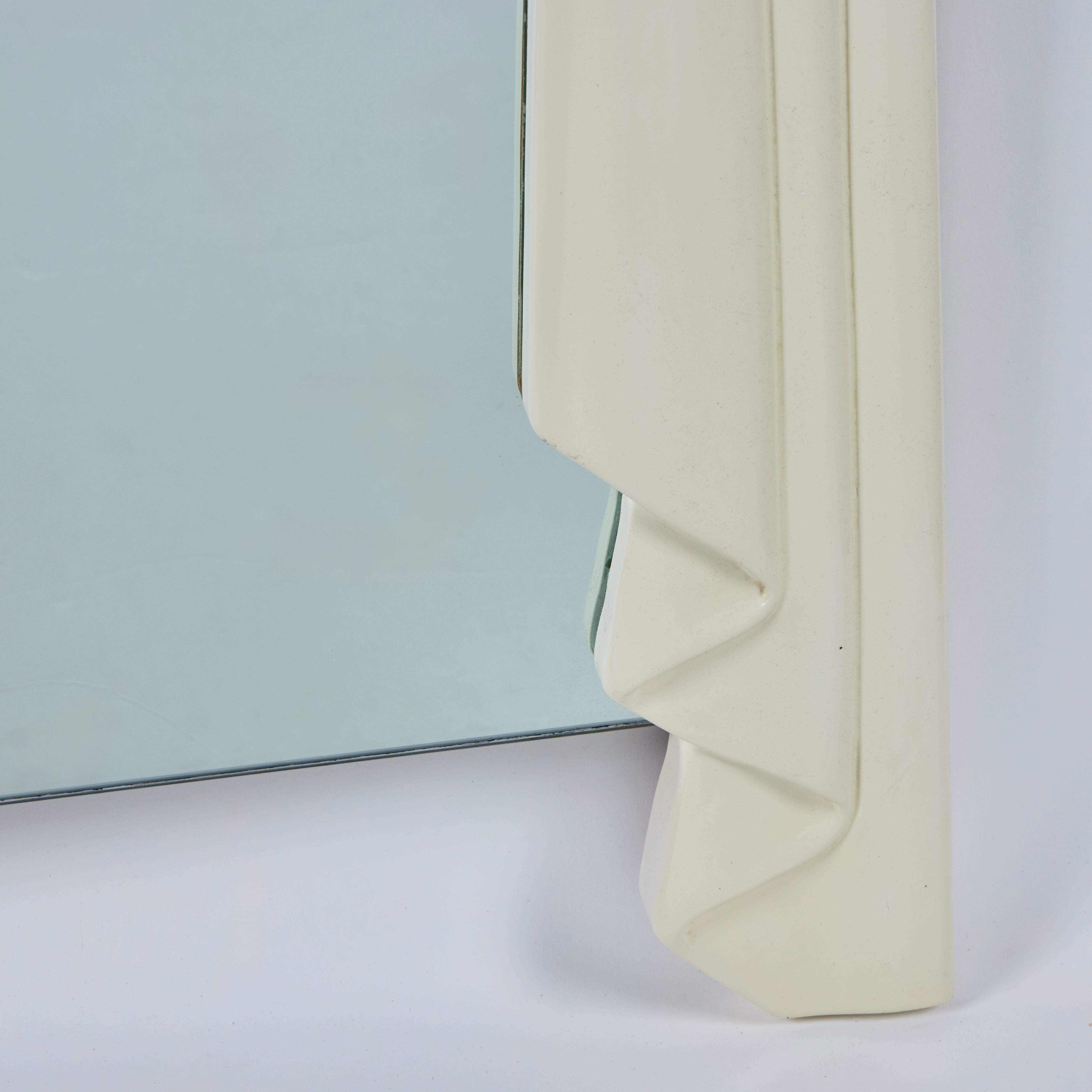 Late 20th Century Trompe L'oeil Carved, Draped and Lacquered Mirror For Sale