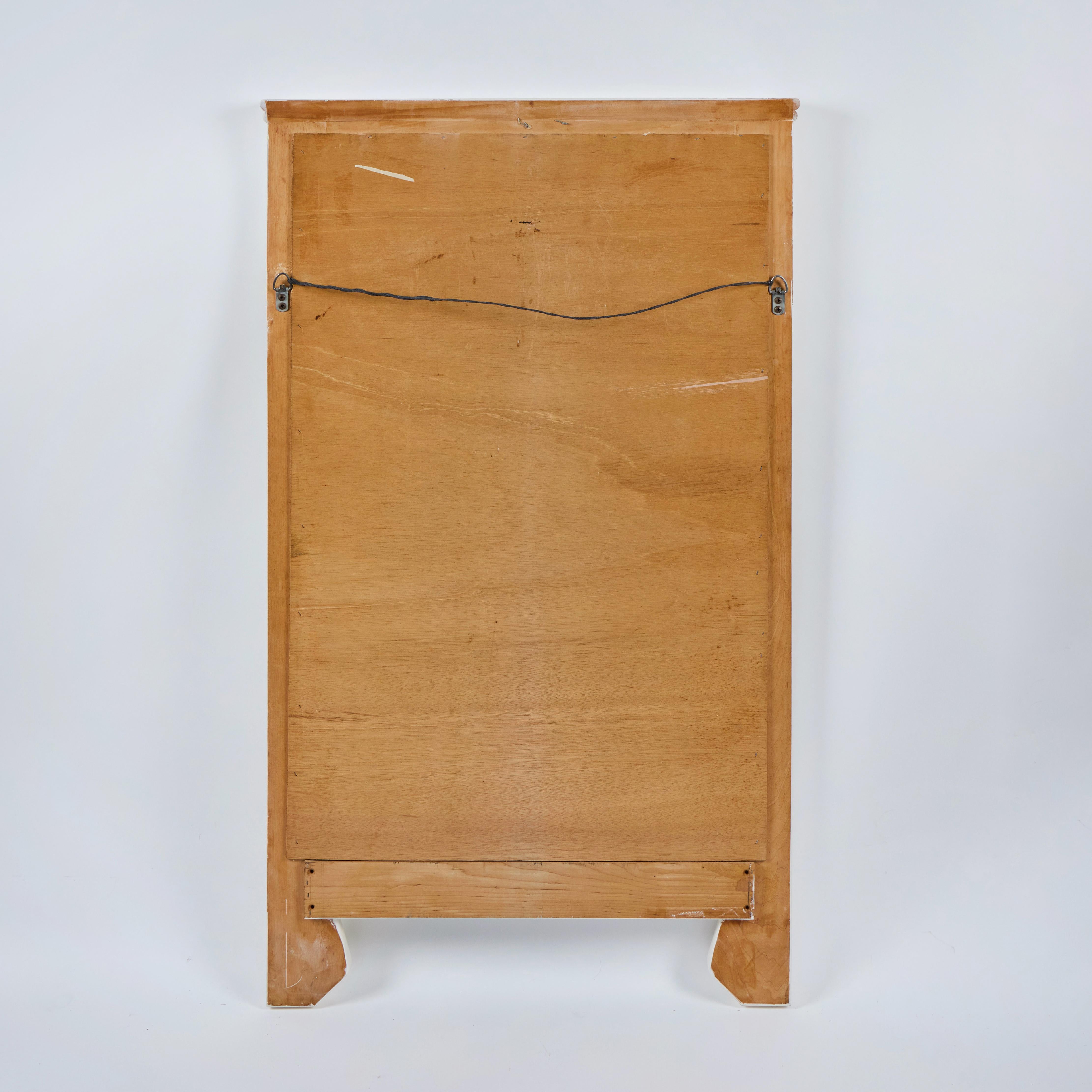 Trompe L'oeil Carved, Draped and Lacquered Mirror For Sale 1
