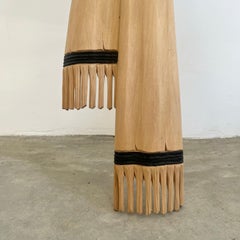 Trompe L'Oeil Carved Wood Scarf in the style of Alfonso Bini, 1980s Italy