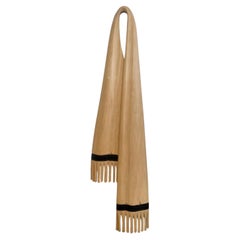 Trompe L'Oeil Carved Wood Scarf in the style of Alfonso Bini, 1980s Italy
