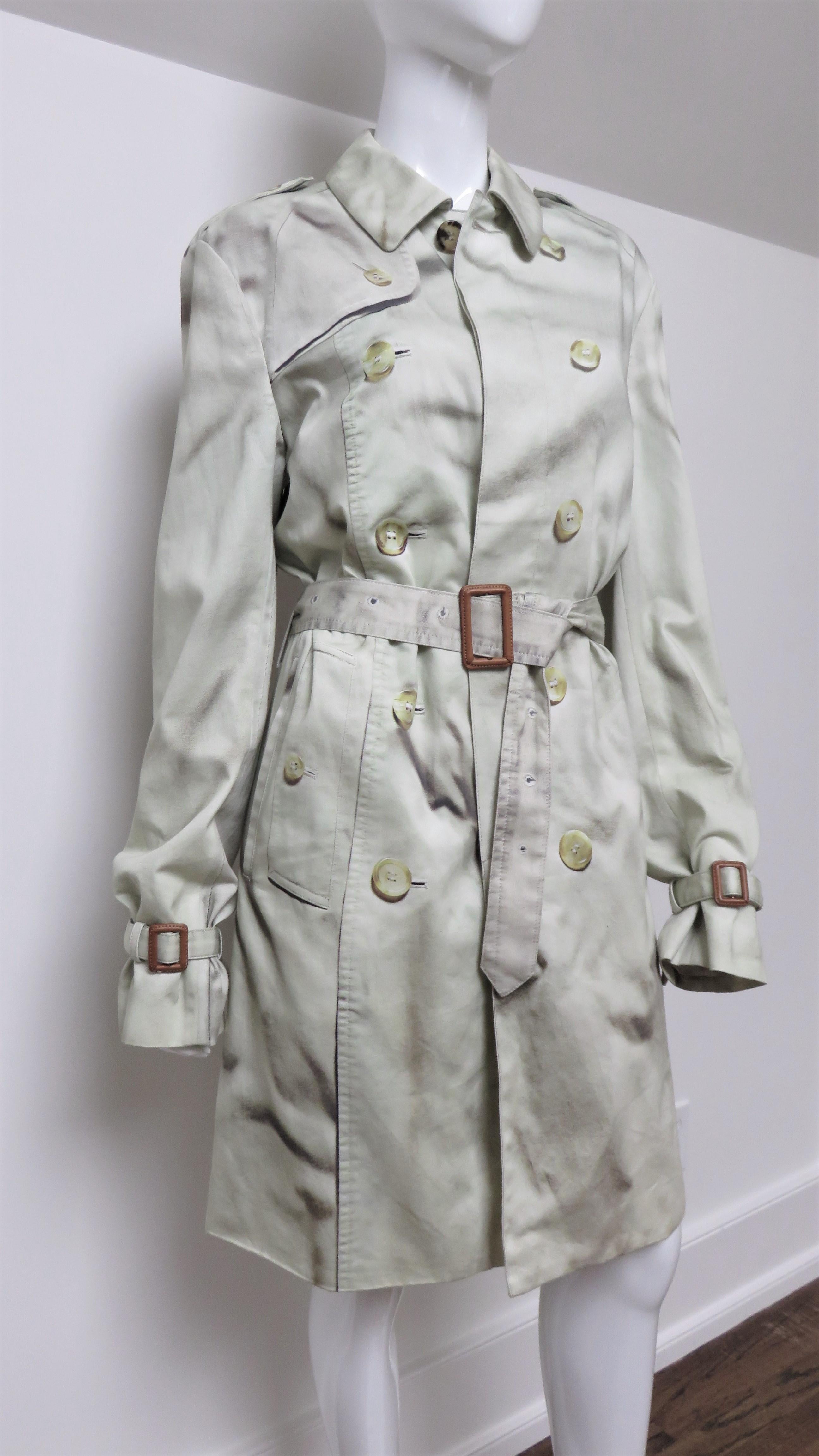 Trompe L'oeil Oversize Belted Trench Coat For Sale 2