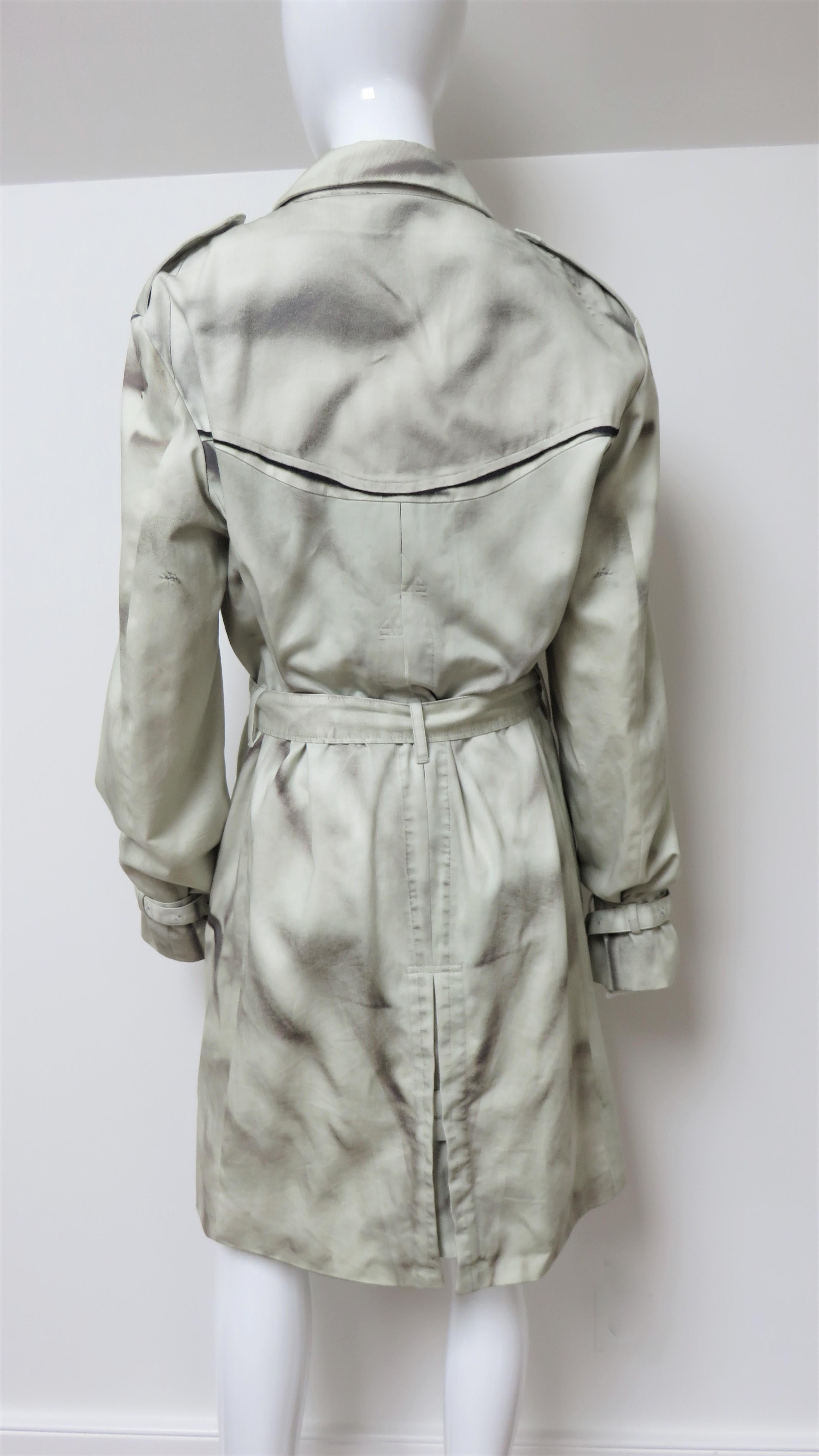 Trompe L'oeil Oversize Belted Trench Coat For Sale 4