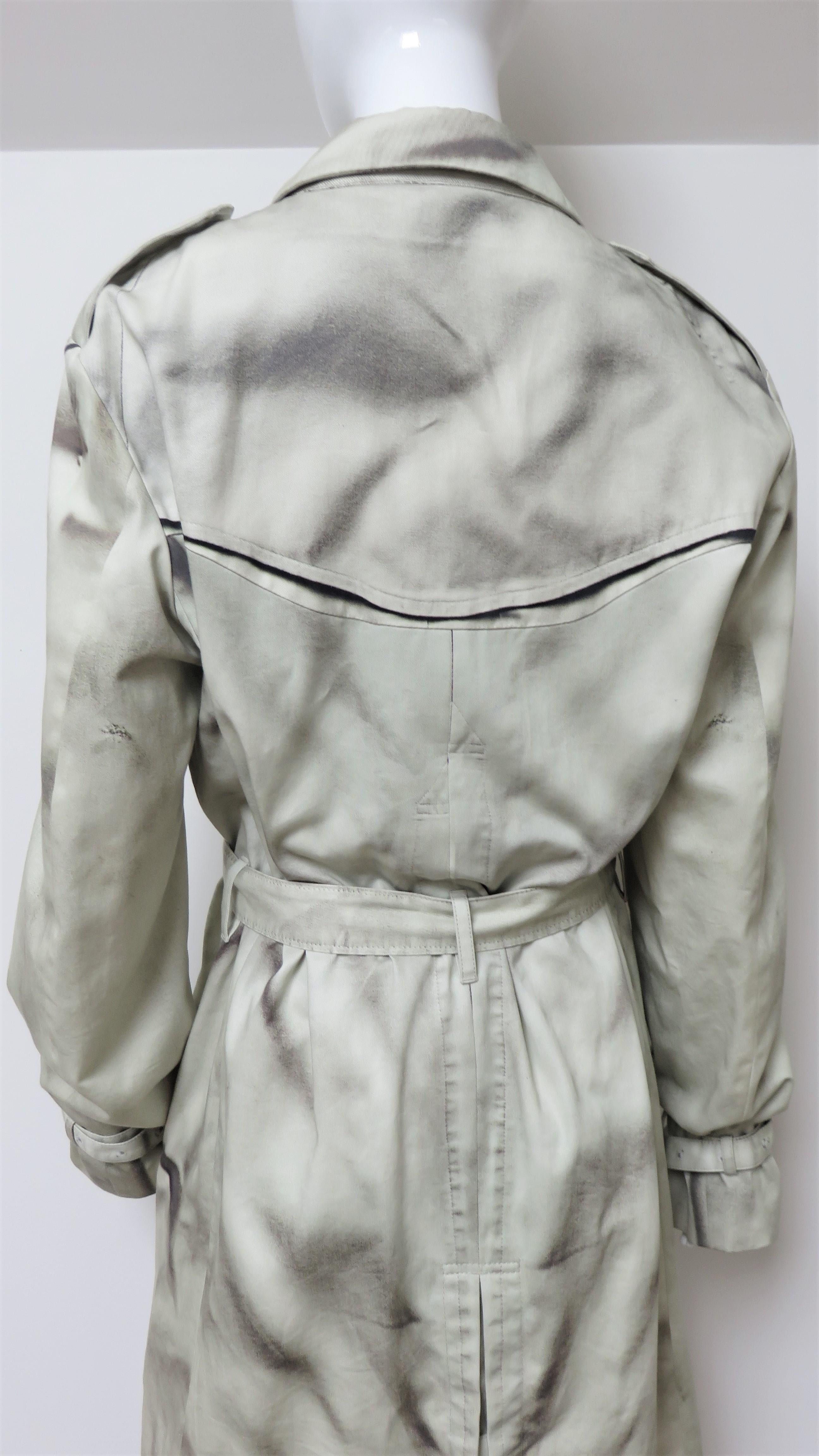 Trompe L'oeil Oversize Belted Trench Coat For Sale 5