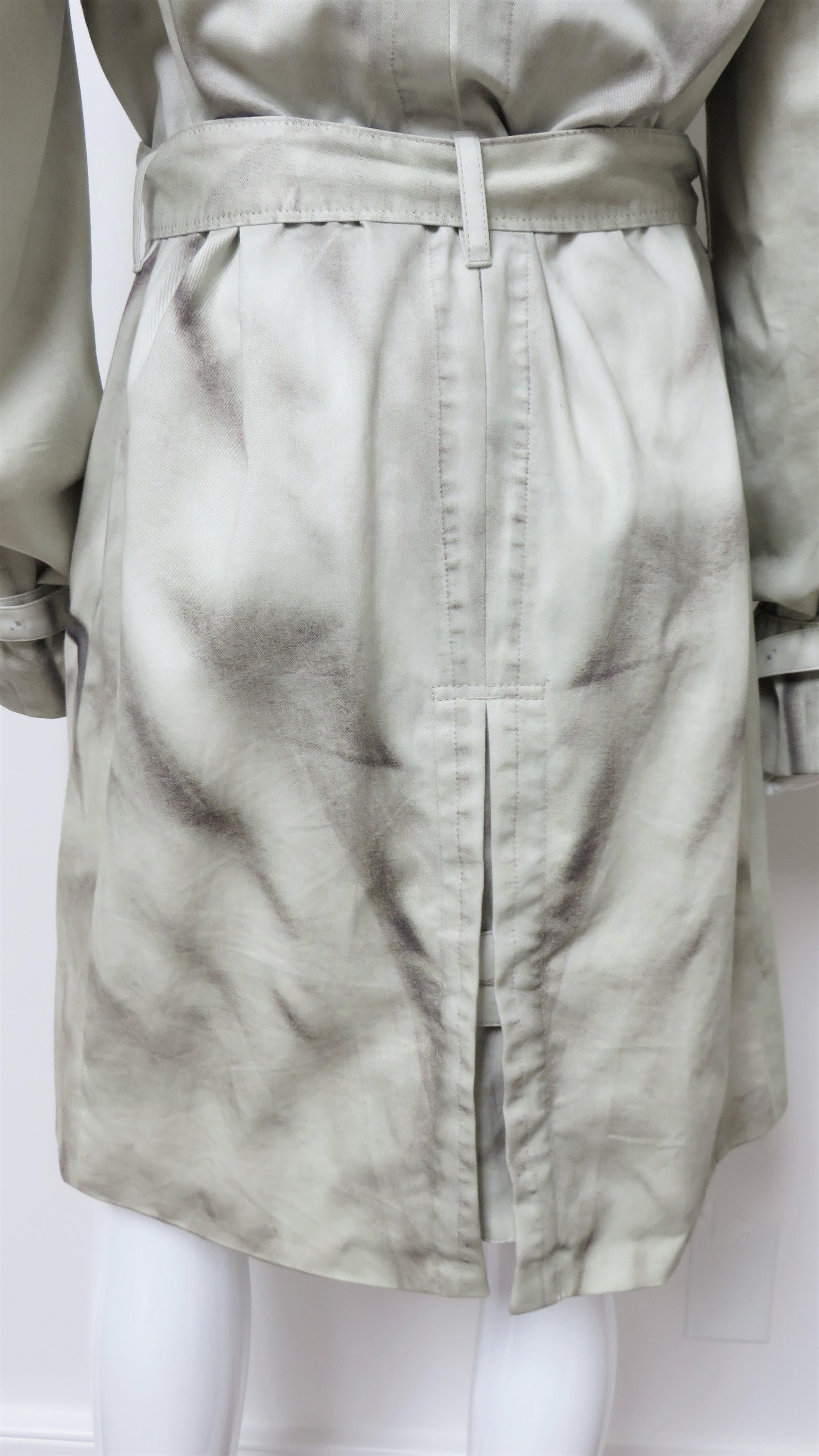 Trompe L'oeil Oversize Belted Trench Coat For Sale 4