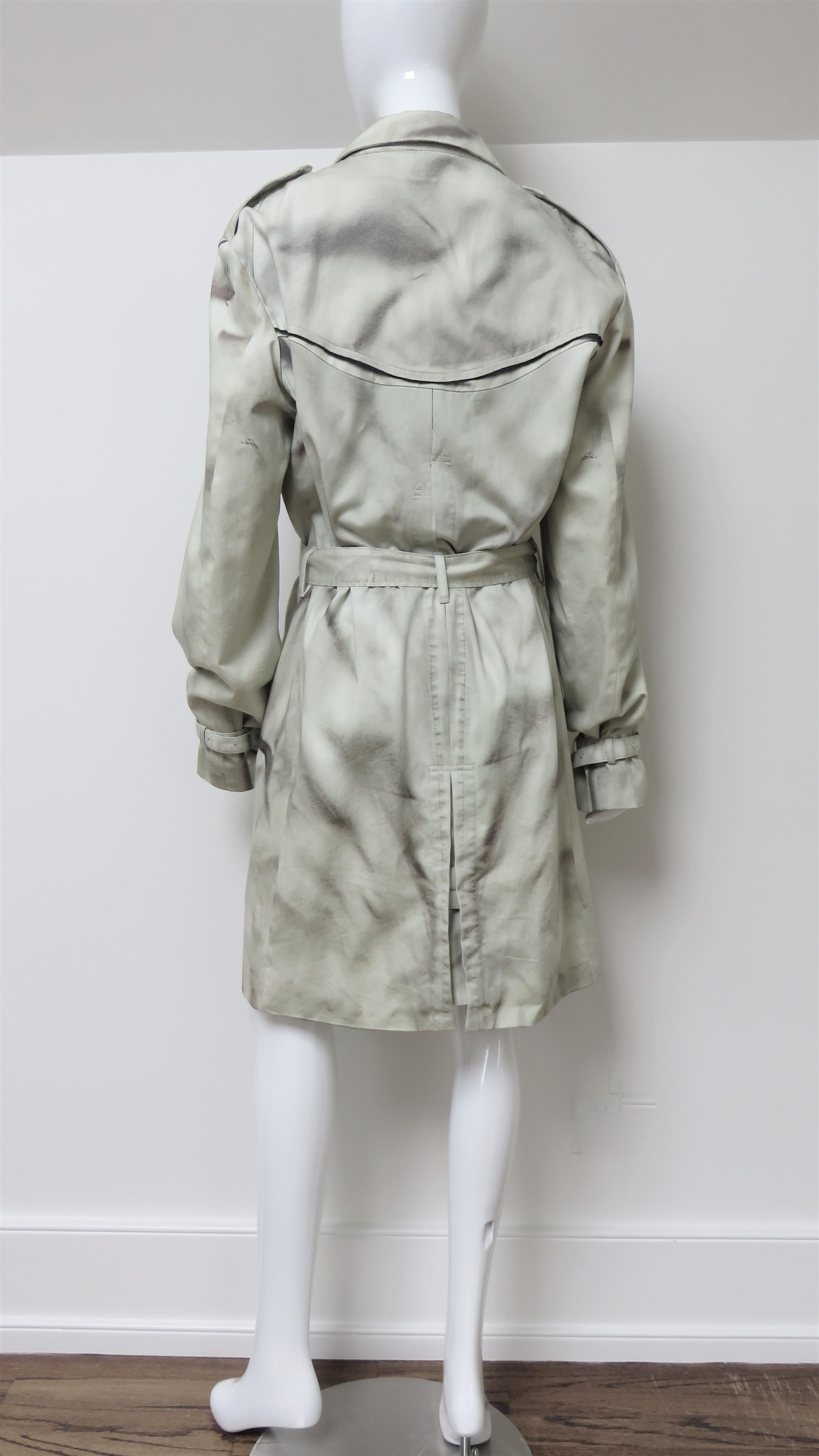 Trompe L'oeil Oversize Belted Trench Coat For Sale 7