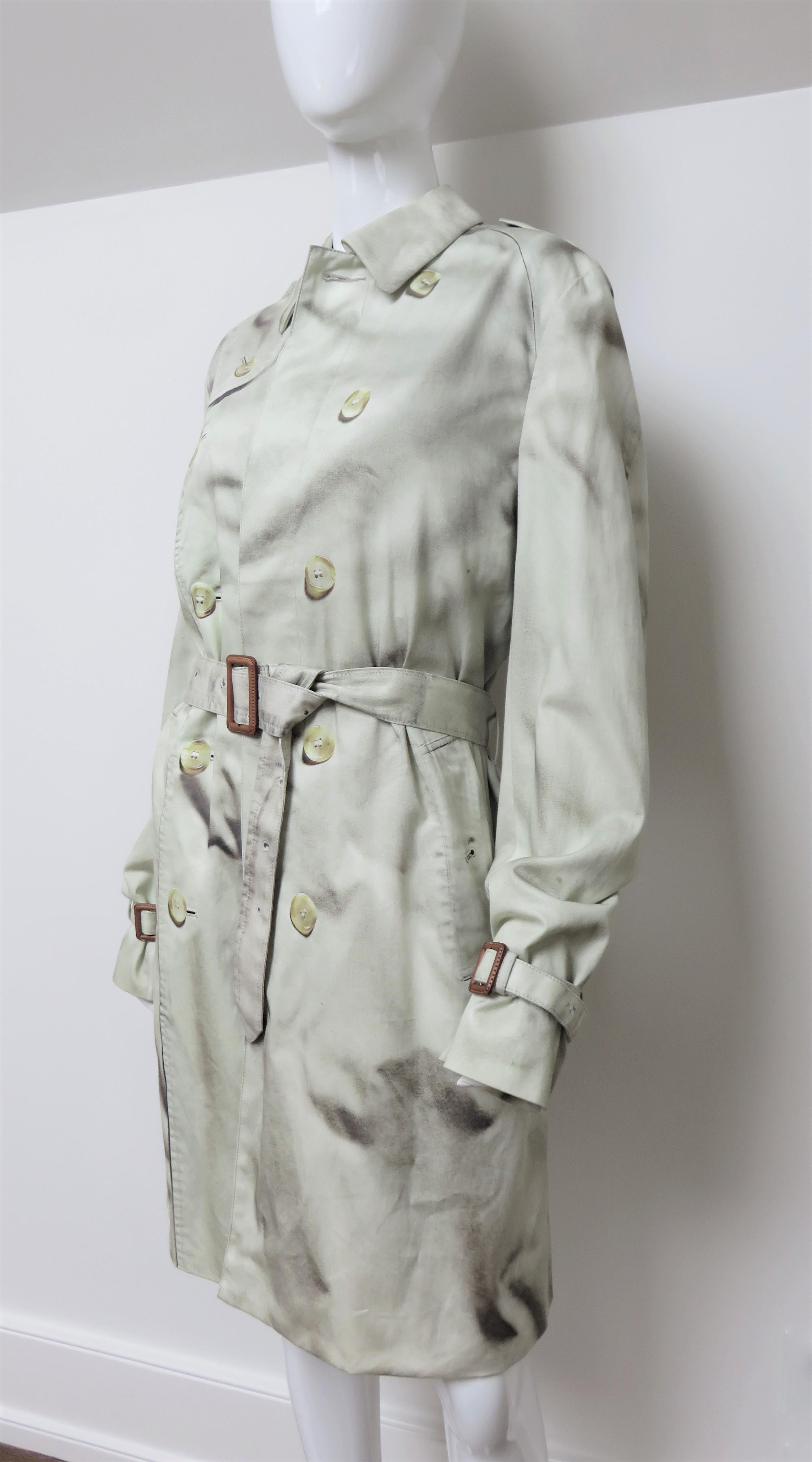 Women's or Men's Trompe L'oeil Oversize Belted Trench Coat For Sale