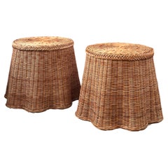 Trompe L’oeil Draped Wicker Tables