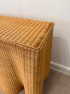 Trompe L'Oeil Draped Wicker Console Table