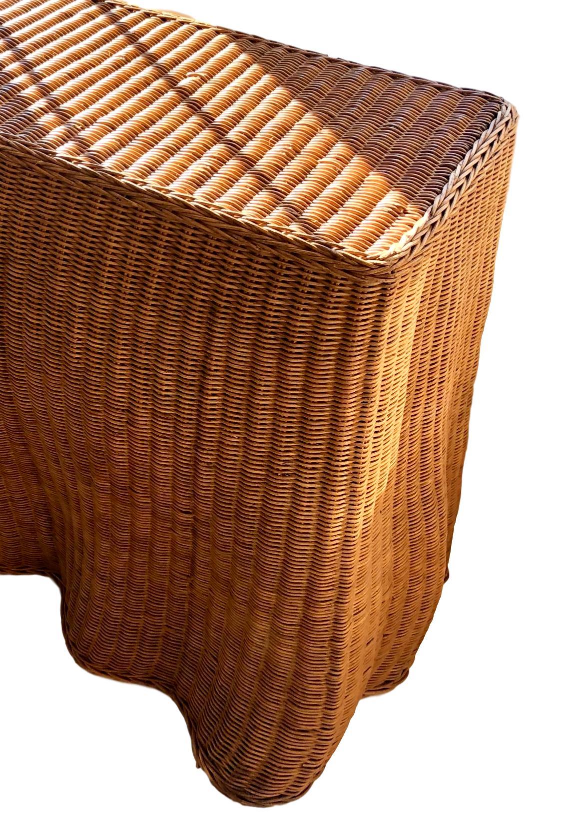 wicker entry table