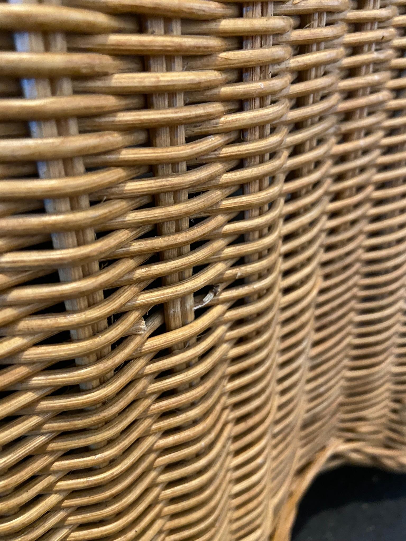 Trompe L'oeil Draped Wicker Tables, a Pair 3