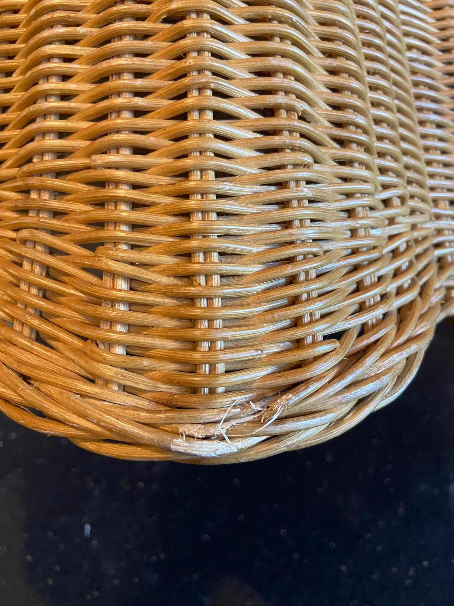 Trompe L'oeil Draped Wicker Tables, a Pair 1