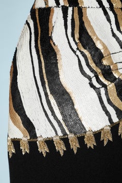 Gonna da sera "trompe l'oeil" con ricamo di paillettes su crêpe Valentino Night