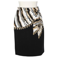 "Trompe l'oeil" evening skirt with sequin embroidered on crêpe Valentino Night