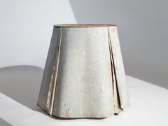 Trompe L'oeil Galvanized Steel Draped Occasional Table, Made in Italy