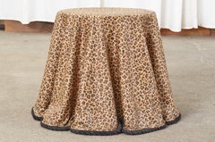 Trompe L'oeil Hollywood Regency Draped Leopard Drinks Table