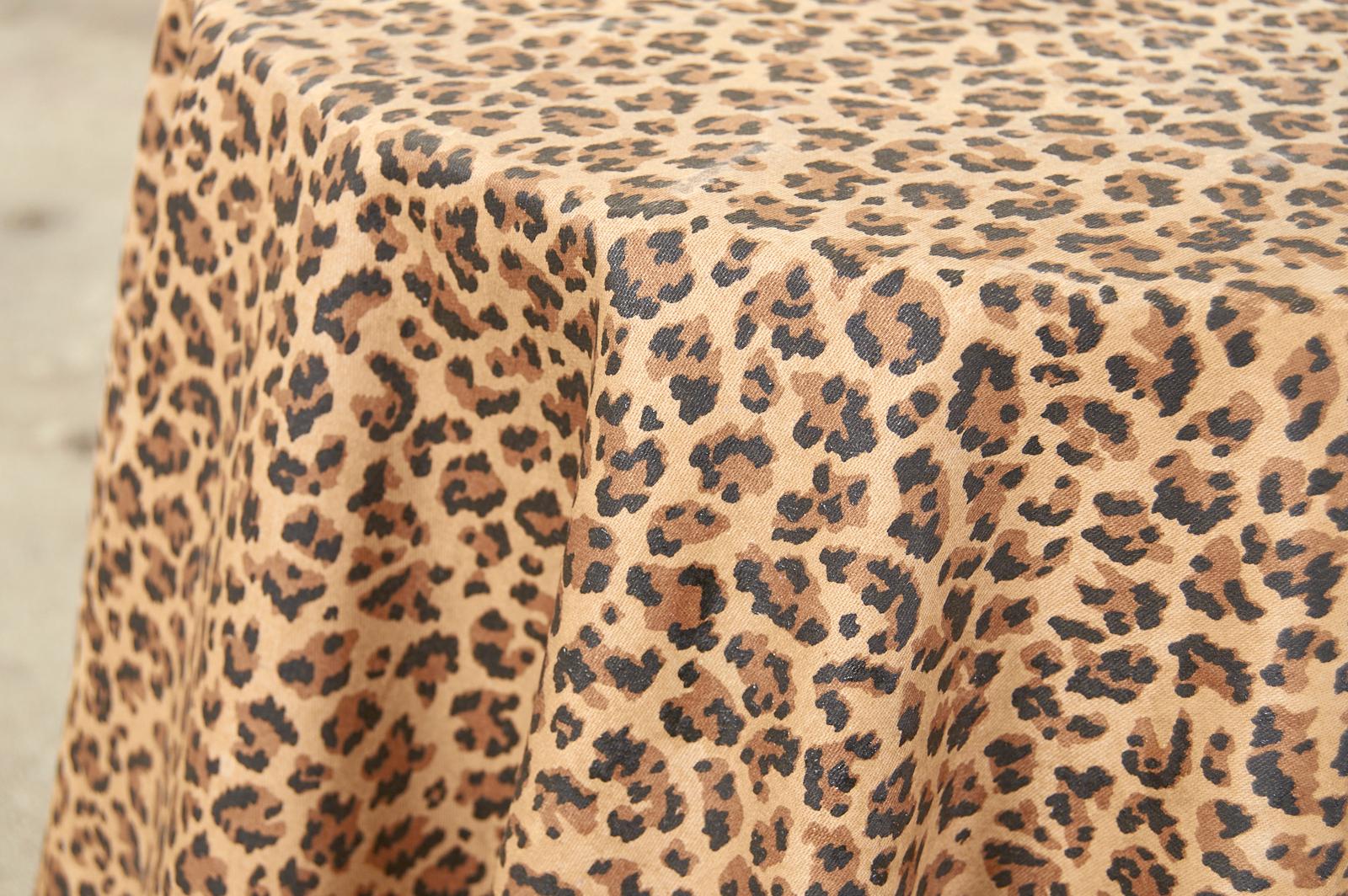 Trompe L'oeil Hollywood Regency Draped Leopard Drinks Table 2