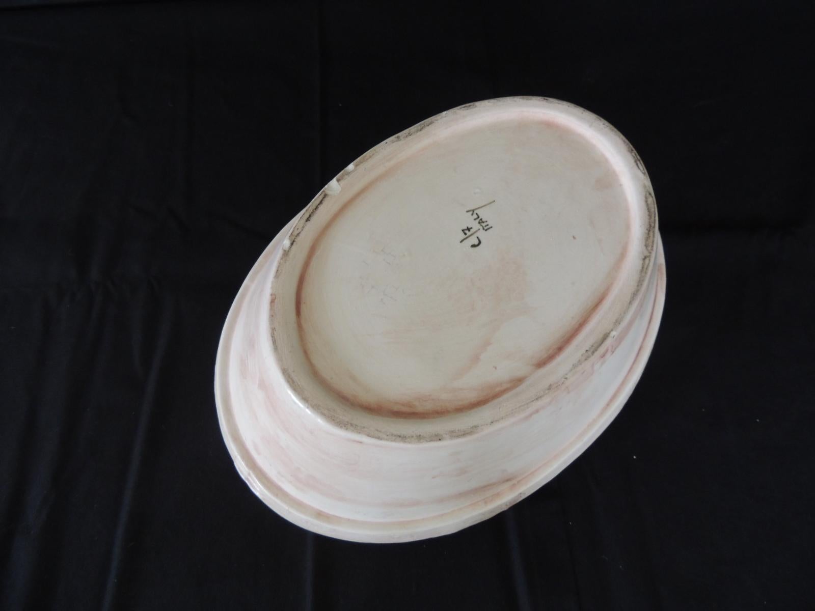 Hand-Crafted Trompe-L'oeil Lemons inside Faux Wooden Porcelain Basket