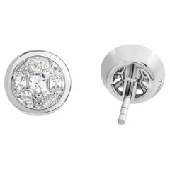 "Trompe L'oeil" 'Optical Illusion' Diamonds 18k White Gold Cluster Studs