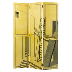 Trompe L'oeil Screen or Room Divider in the Manner of Piero Fornasetti