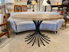 Trompe L'oeil Tree Trunk Top Dining Table on Iron Base