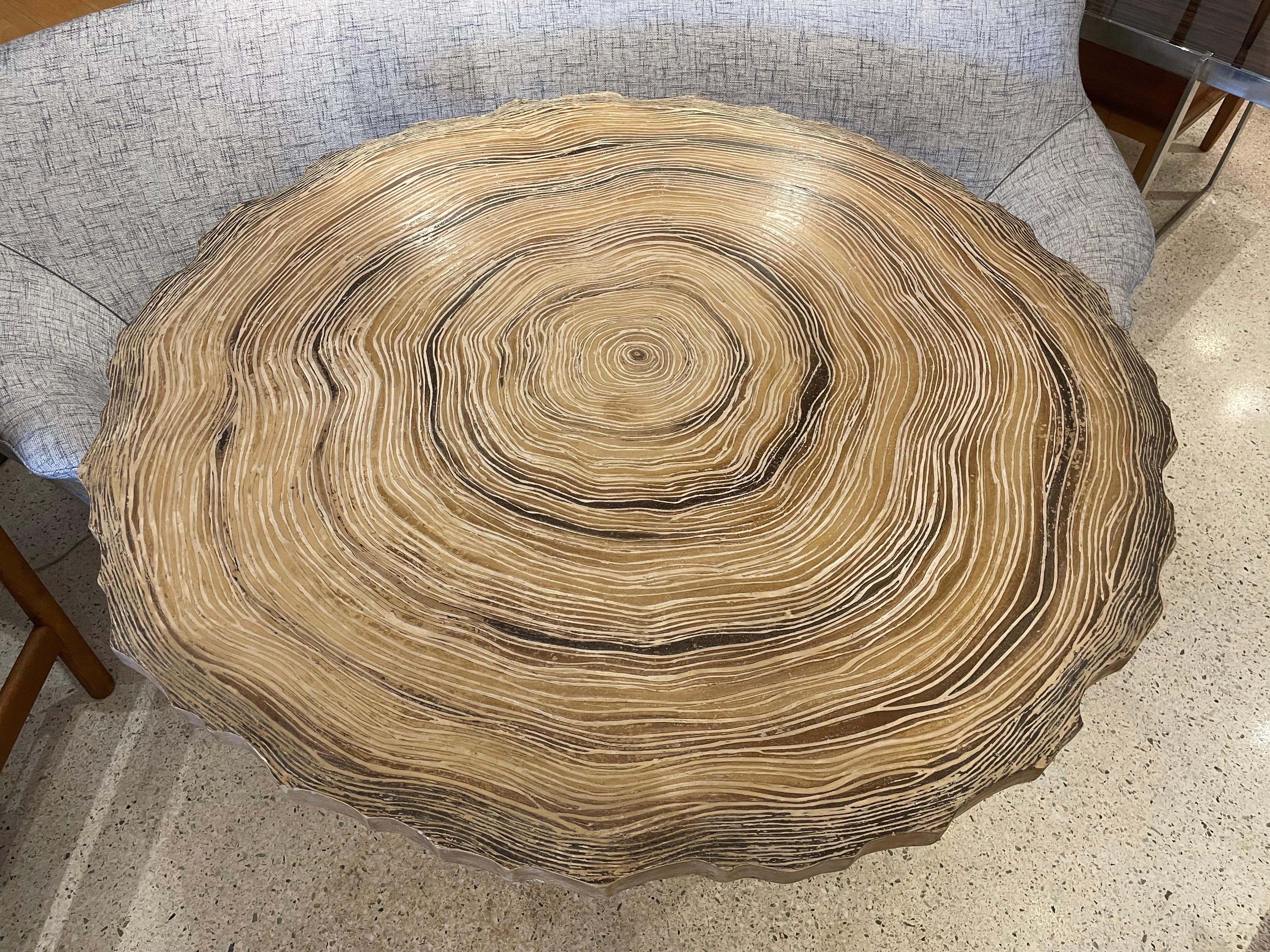 dining table with tree trunk base