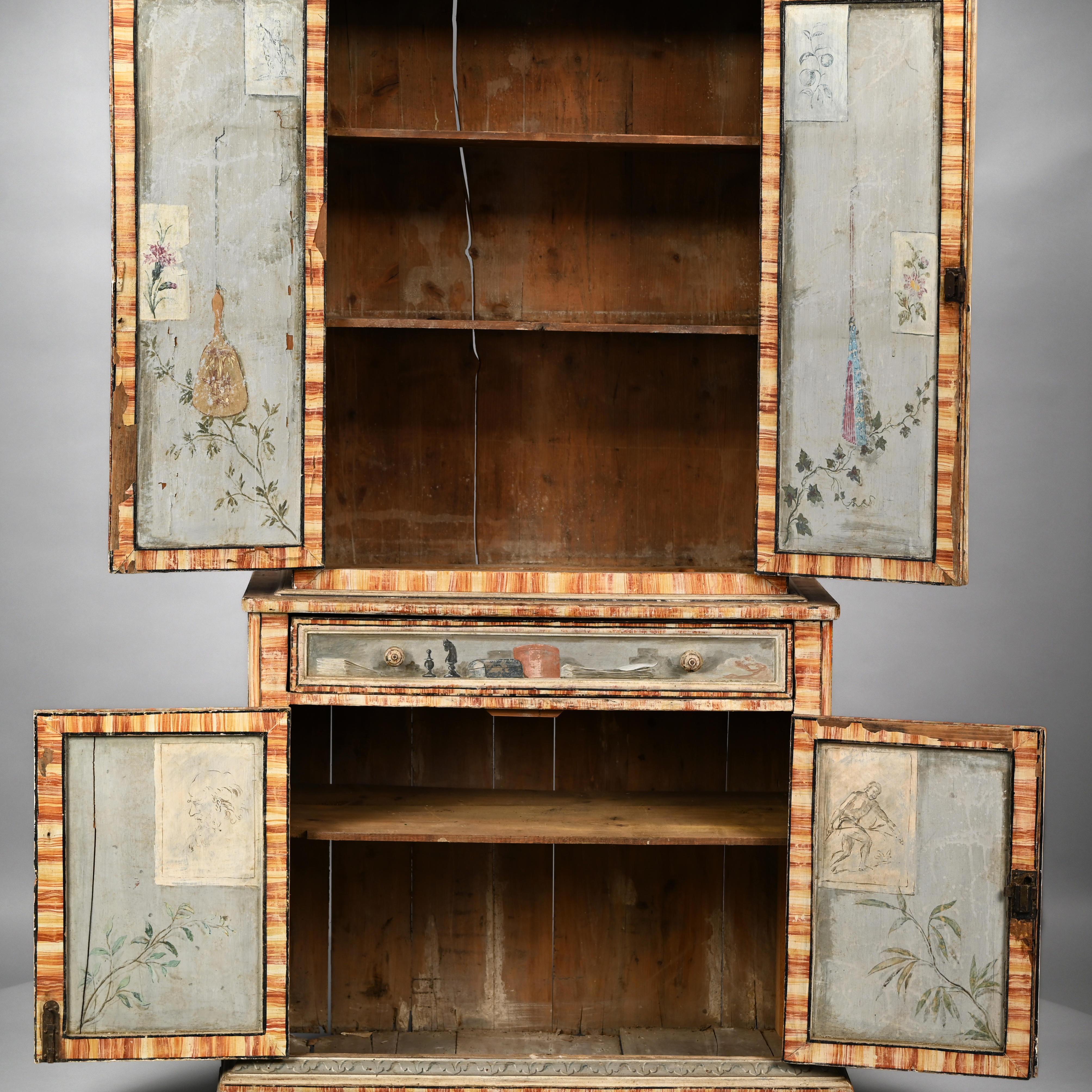 Trompe L'Oeil Two-Part Cabinet For Sale 2