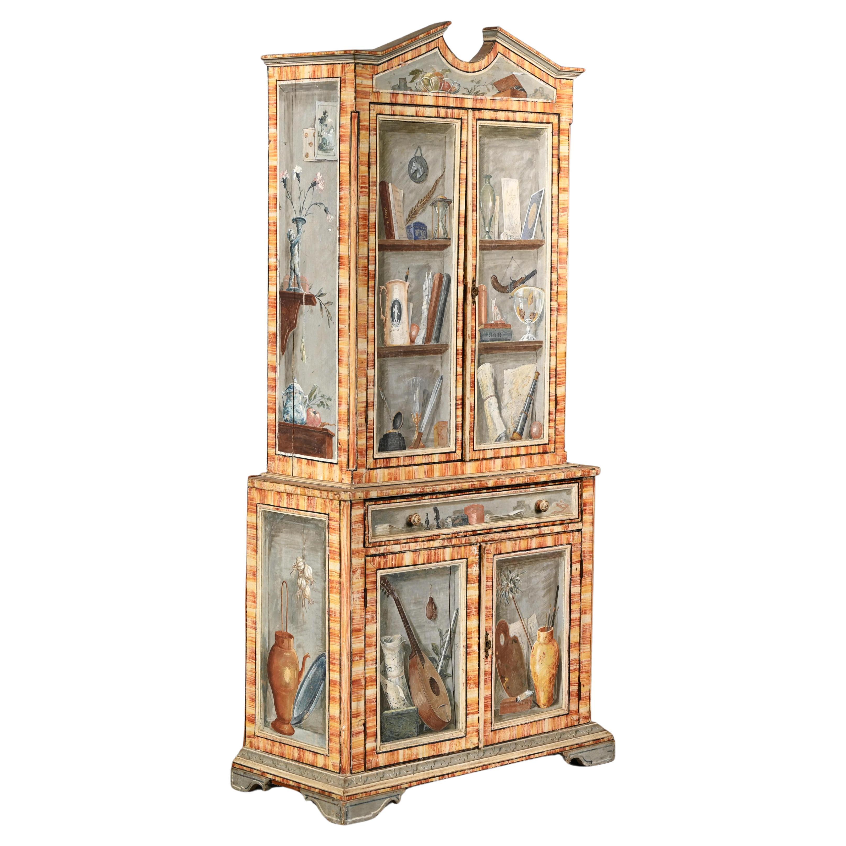 Trompe L'Oeil Two-Part Cabinet