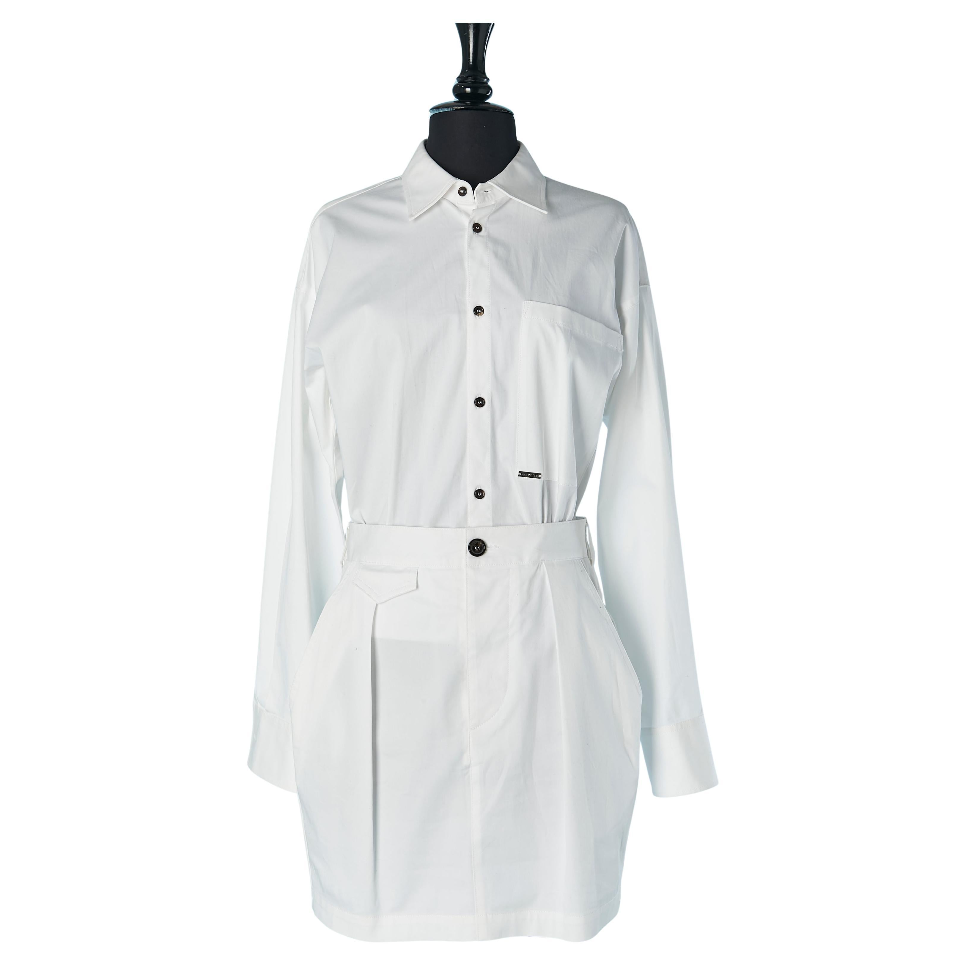 "Trompe l'oeil " white cotton dress DSQUARED2 For Sale