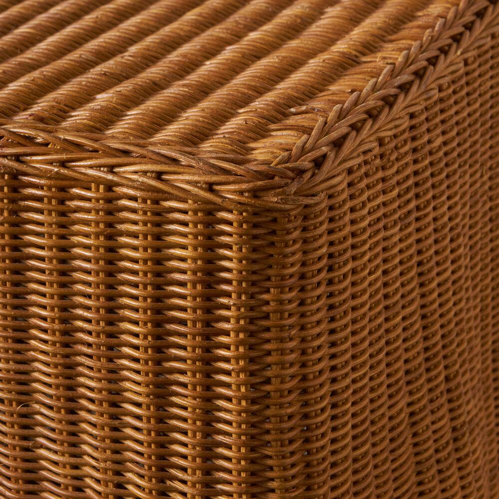 draped wicker table