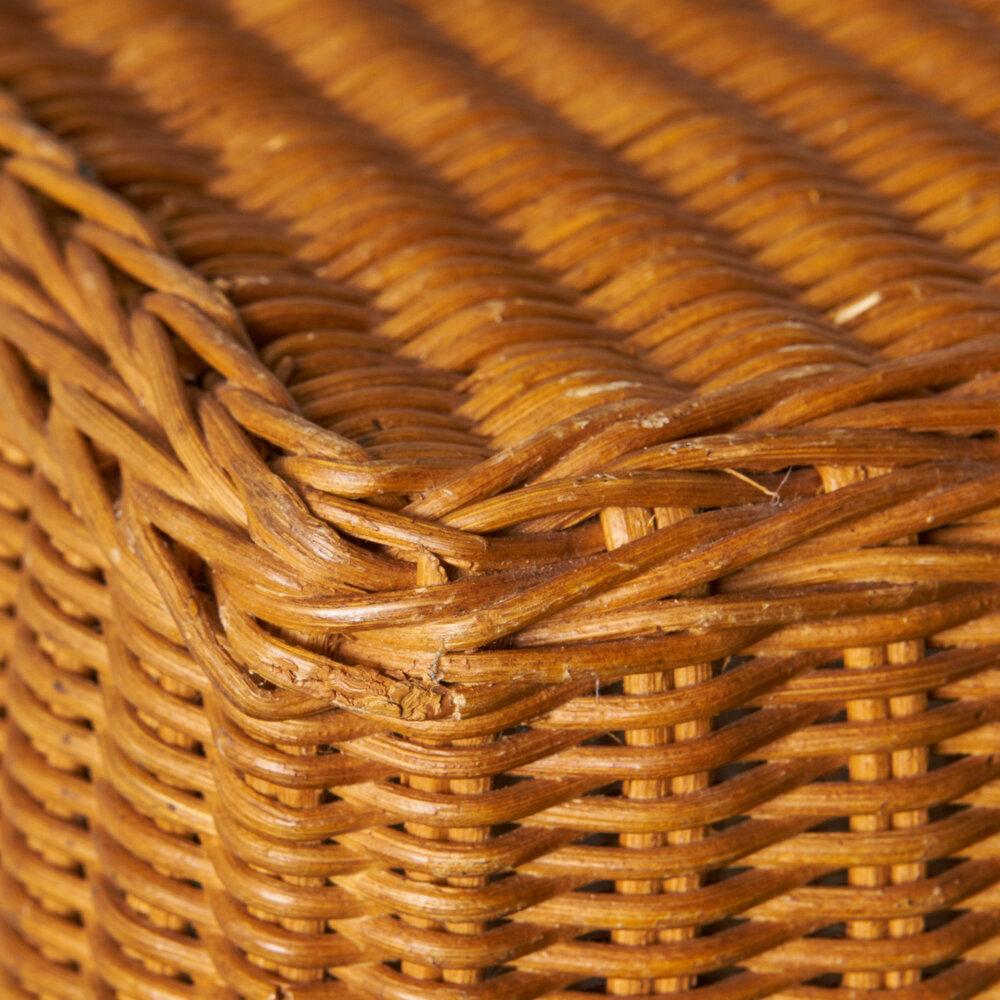 Modern Trompe l'Oeil Wicker Draped Console Table