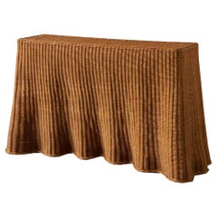 Trompe l'Oeil Wicker Draped Console Table