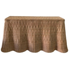 Trompe L'Oiel Draped Wicker Console Table, Extra Large