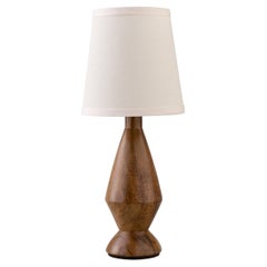 Trompo Table Lamp w/Turned Parota Wood, Styrene Shade, MadeMX, UL-Listed