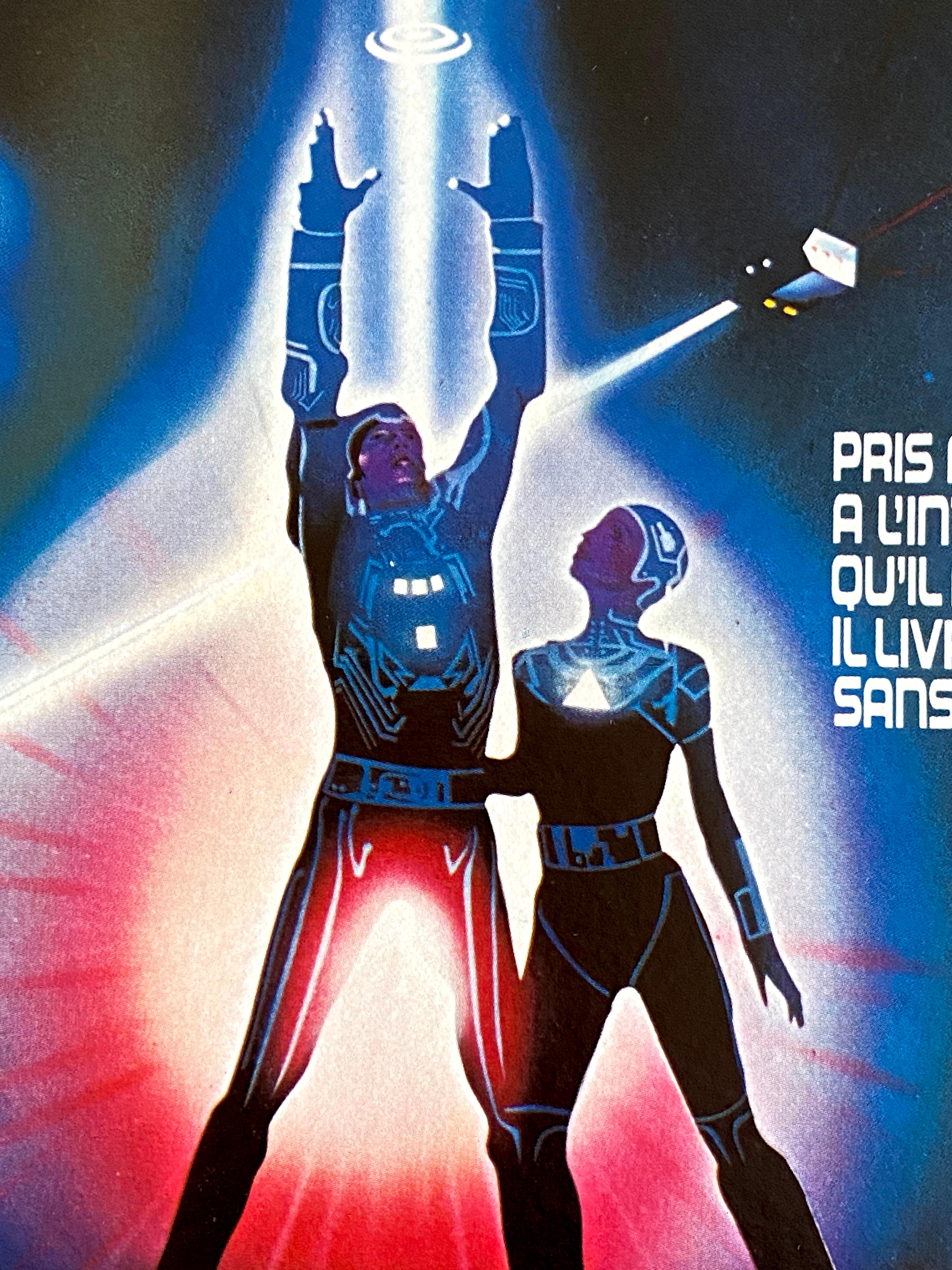 Paper 'Tron' Original Vintage Movie Poster, French, 1982 For Sale