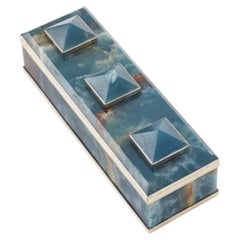 Rechteckige Tronador-Steinschachtel aus blauem Onyx