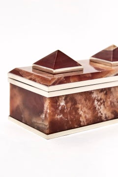 TRONADOR Rectangular Brown Onyx Stone Box
