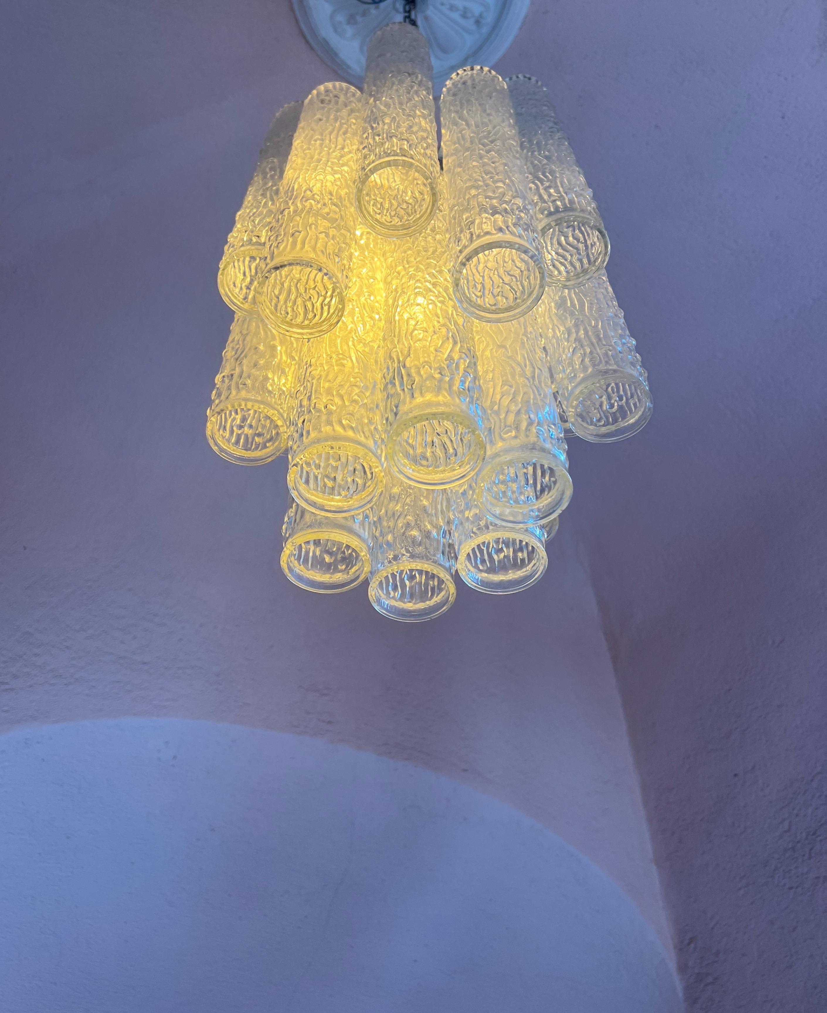 Troncchi Chandelier Designed by Toni Zuccheri for Venini 1960 Italy For Sale 4