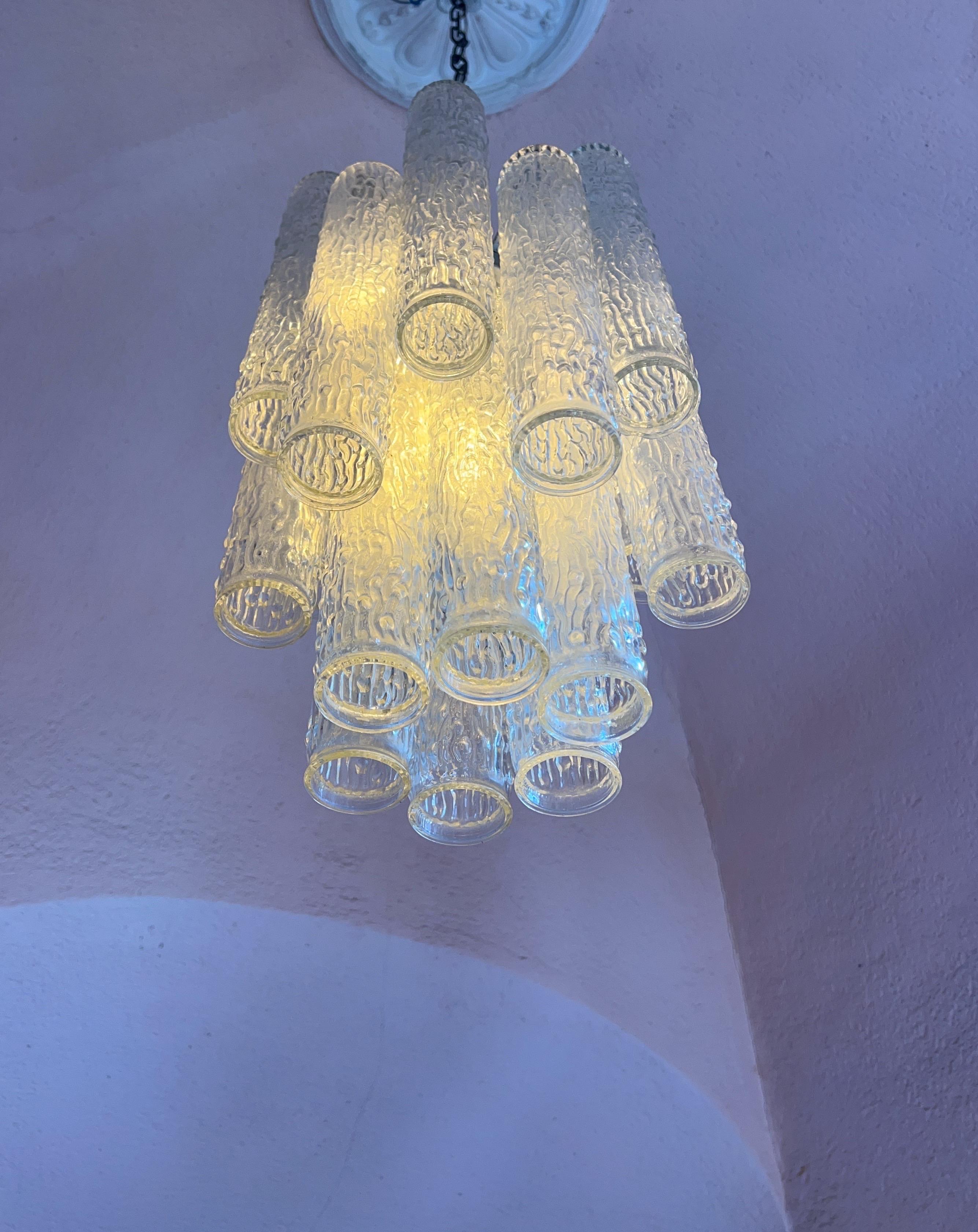 Troncchi Chandelier Designed by Toni Zuccheri for Venini 1960 Italy For Sale 5